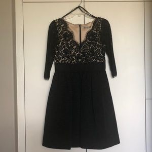 Adorable black and nude cocktail lace dress